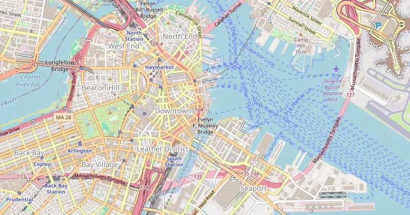 Mapa de Boston Harbor Hotel con los hoteles cercanos