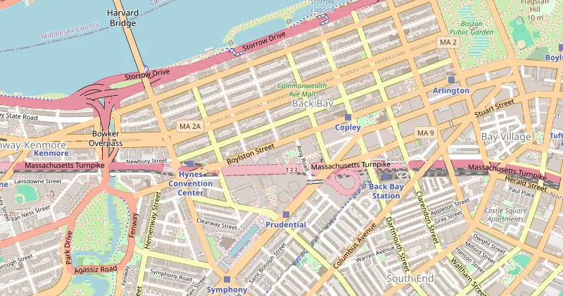 Mapa de Mandarin Oriental, Boston con los hoteles cercanos