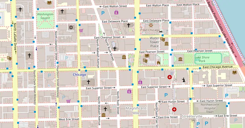 Mapa de Park Hyatt Chicago con los hoteles cercanos