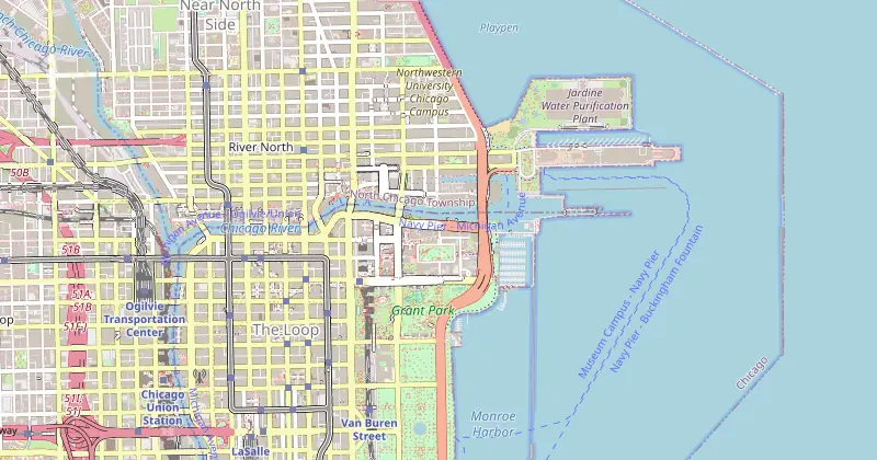 Mapa de The St. Regis Chicago con los hoteles cercanos