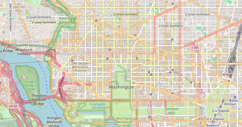 Mapa de The Hay-Adams con los hoteles cercanos