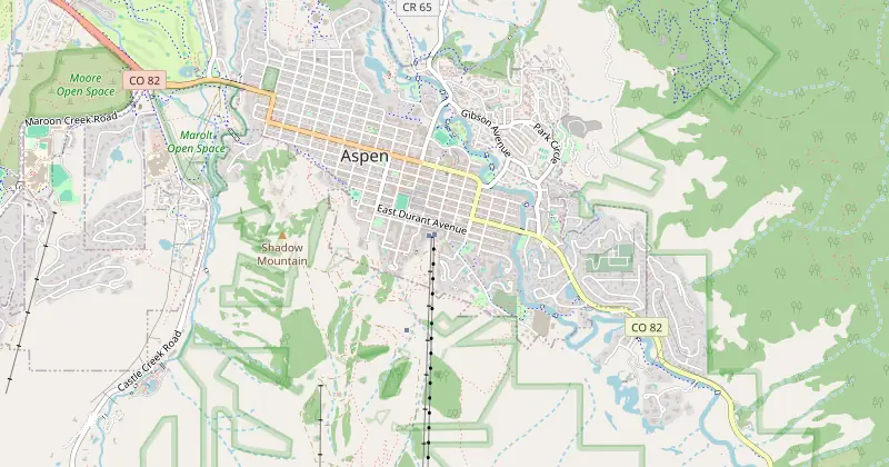 Mapa de The Little Nell con los hoteles cercanos