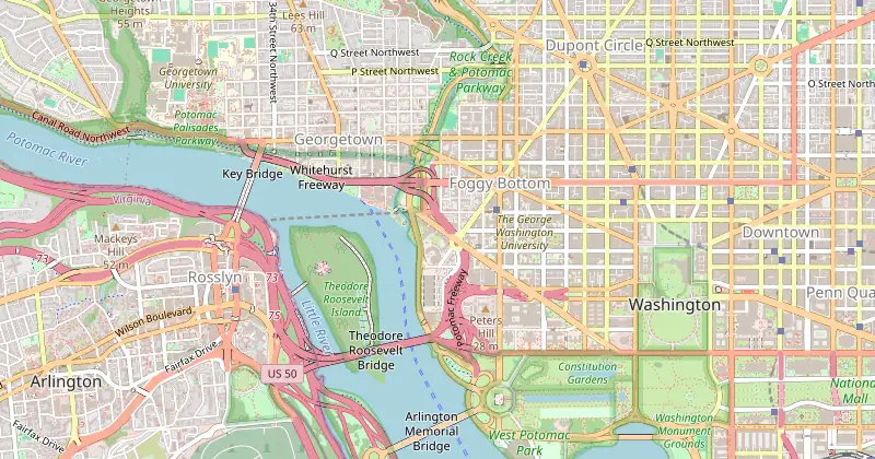 Mapa de The Watergate Hotel con los hoteles cercanos