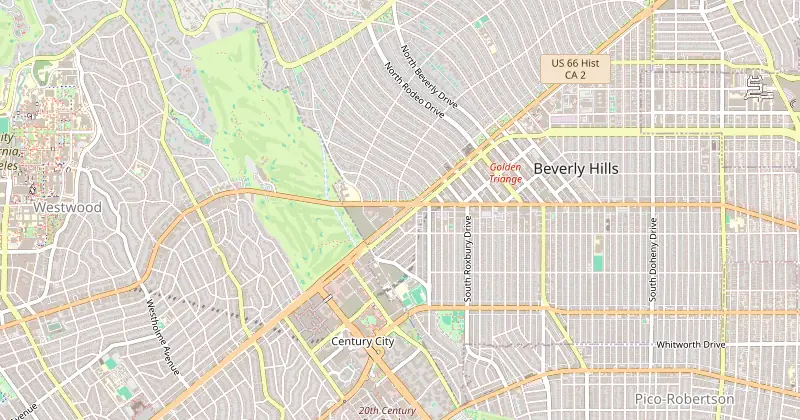 Mapa de Waldorf Astoria Beverly Hills con los hoteles cercanos