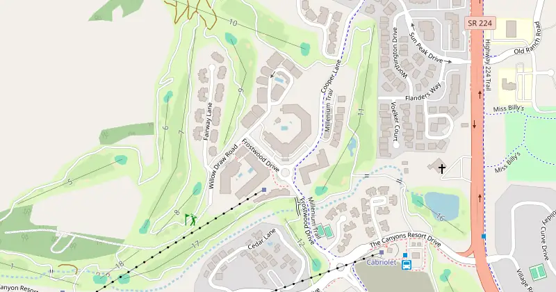 Mapa de Waldorf Astoria Park City con los hoteles cercanos
