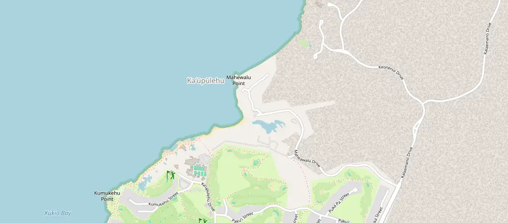 Mapa de Big Island, Hawái con los hoteles cercanos