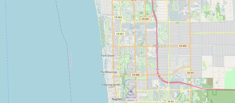 Mapa de Naples con los hoteles cercanos