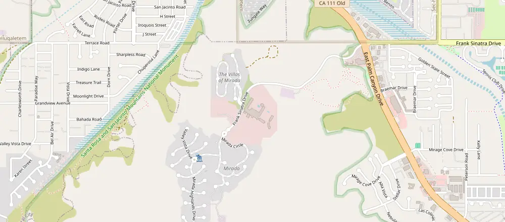 Mapa de Palm Springs con los hoteles cercanos