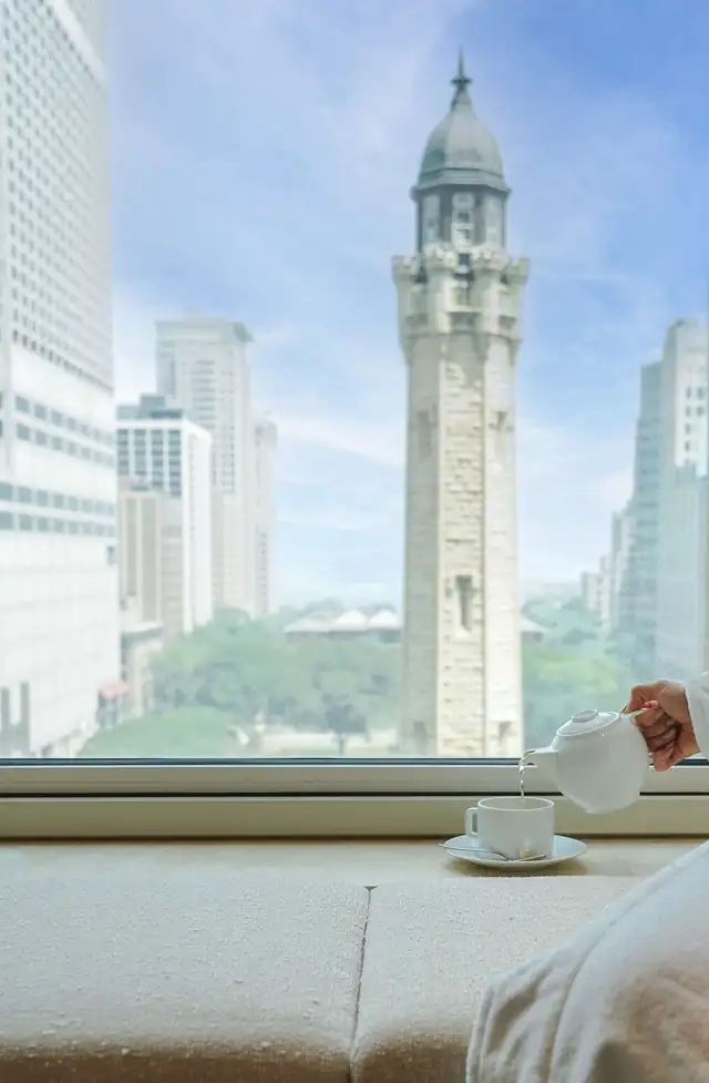 Park Hyatt Chicago en Chicago, taza de té servida junto a una ventana